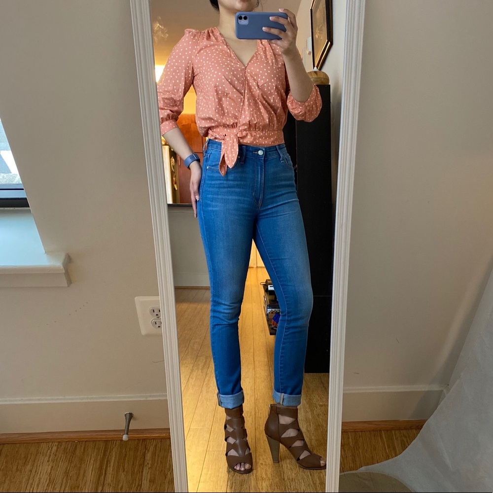 Coral Wrap Top with Stars